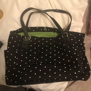 Black and white polka dot bag